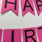 Pink and Black Birthday Banner