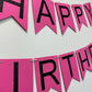 Pink and Black Birthday Banner