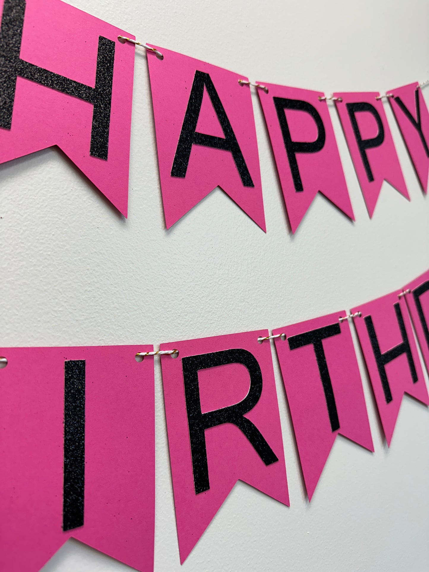 Pink and Black Birthday Banner