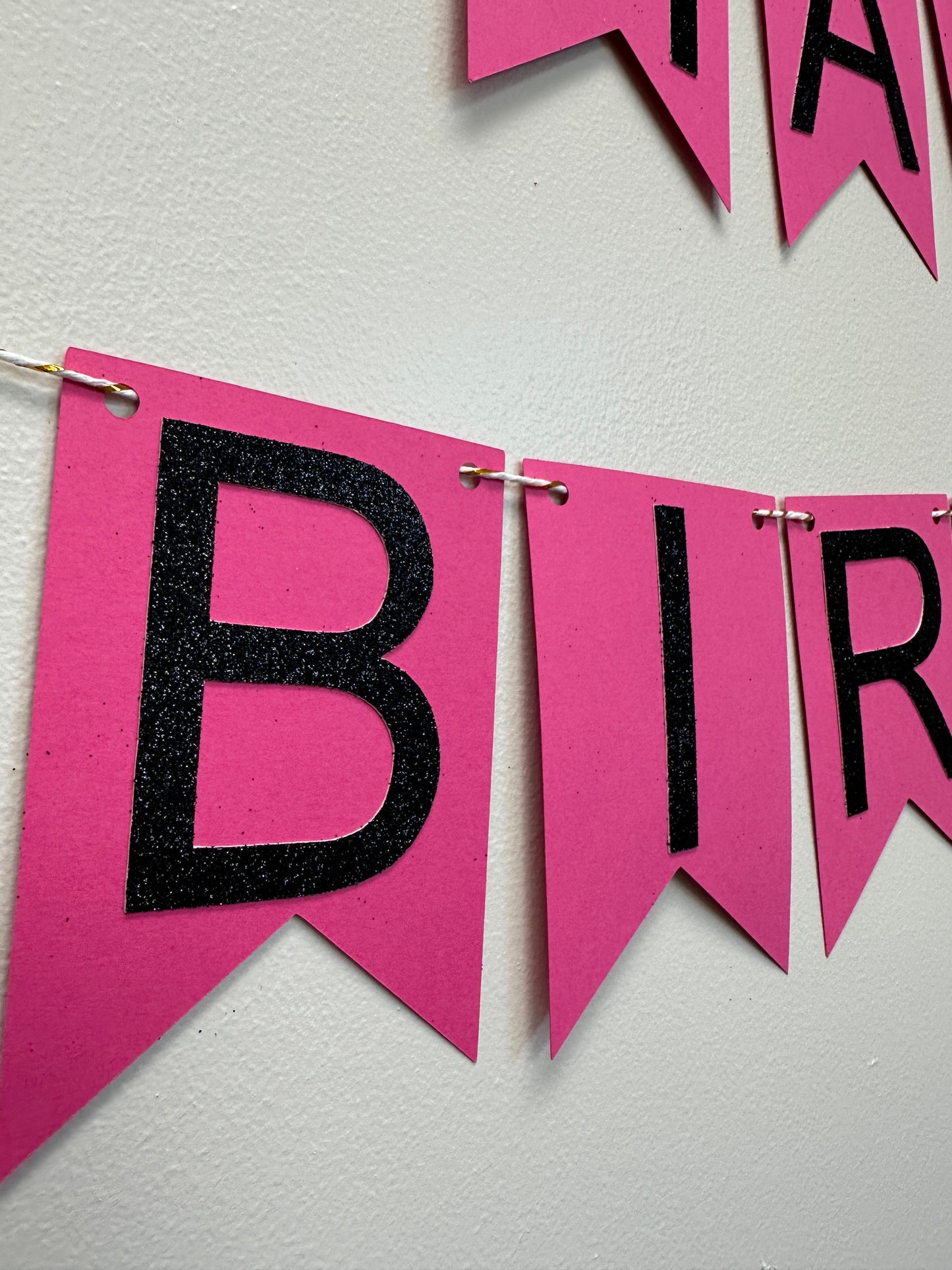 Pink and Black Birthday Banner