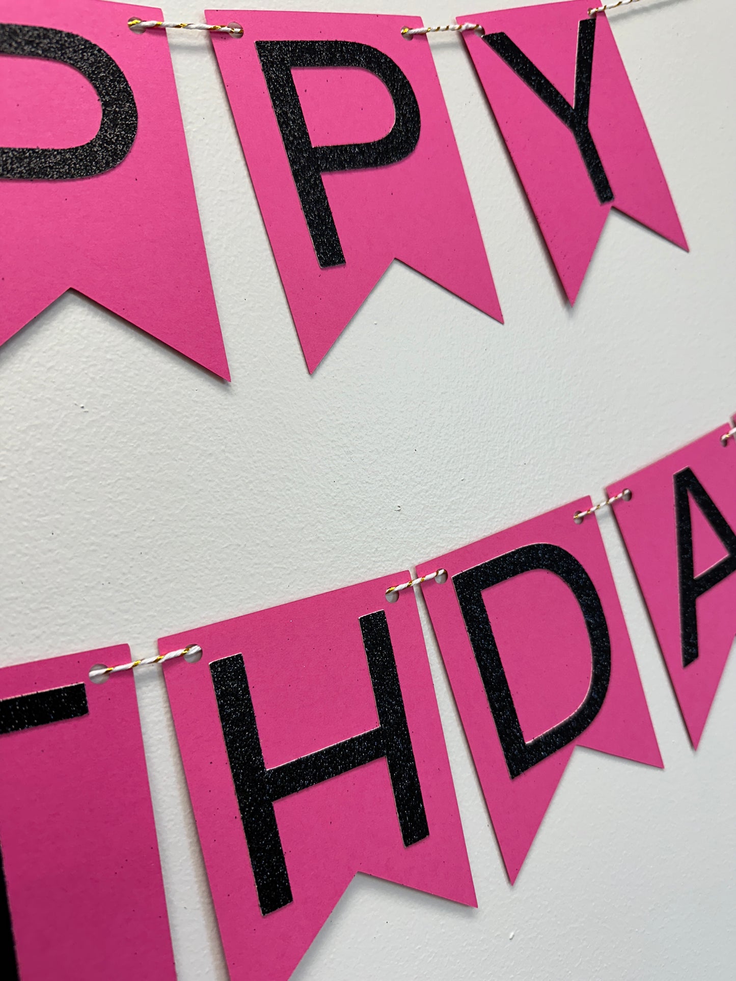 Pink and Black Birthday Banner