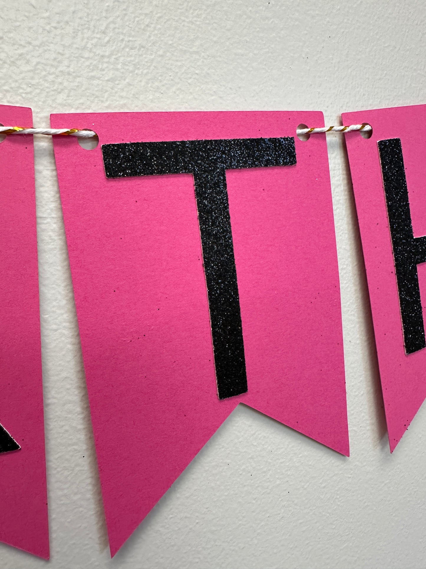 Pink and Black Birthday Banner